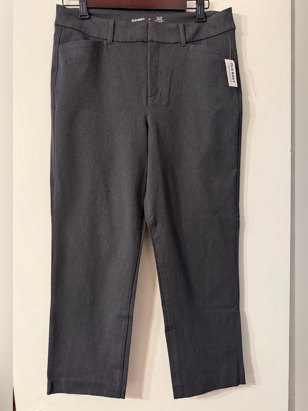Old Navy NWT High Rise Pixie Dark Heather Pants Sz 12